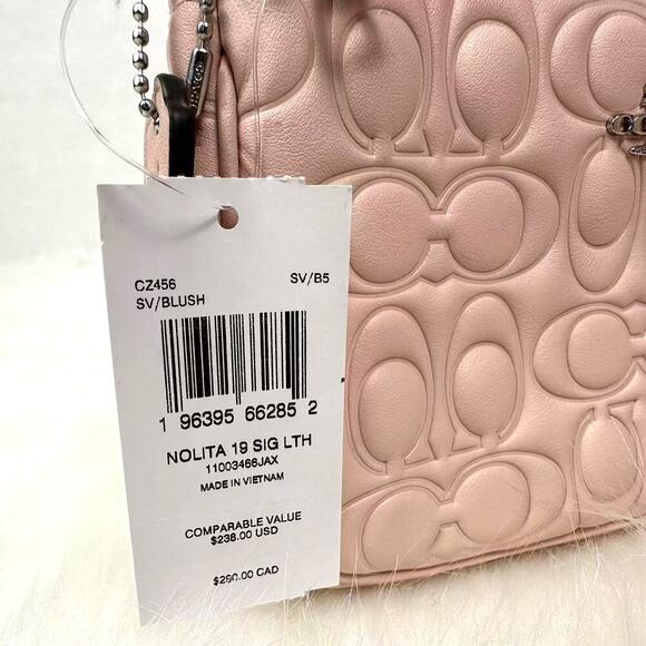 Coach Wristlet Nolita 19 In Signature Leather In Silver Blush NWT CZ456 - Picture 9 of 11